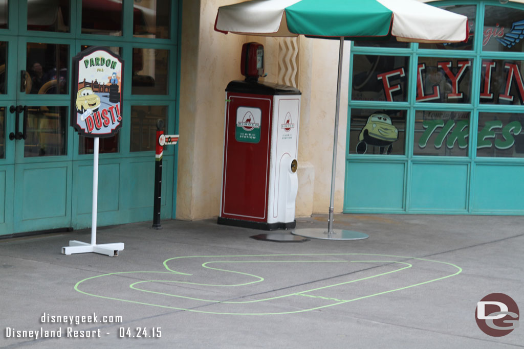 A small track set up out front.  Kids were running around it at one point.. think it was set up for remote controlled cars.