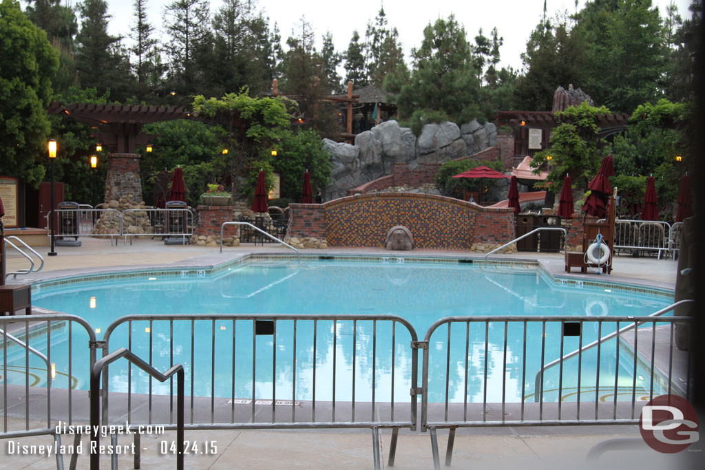 At the Grand Californian the one pool that was closed looks about ready to reopen.