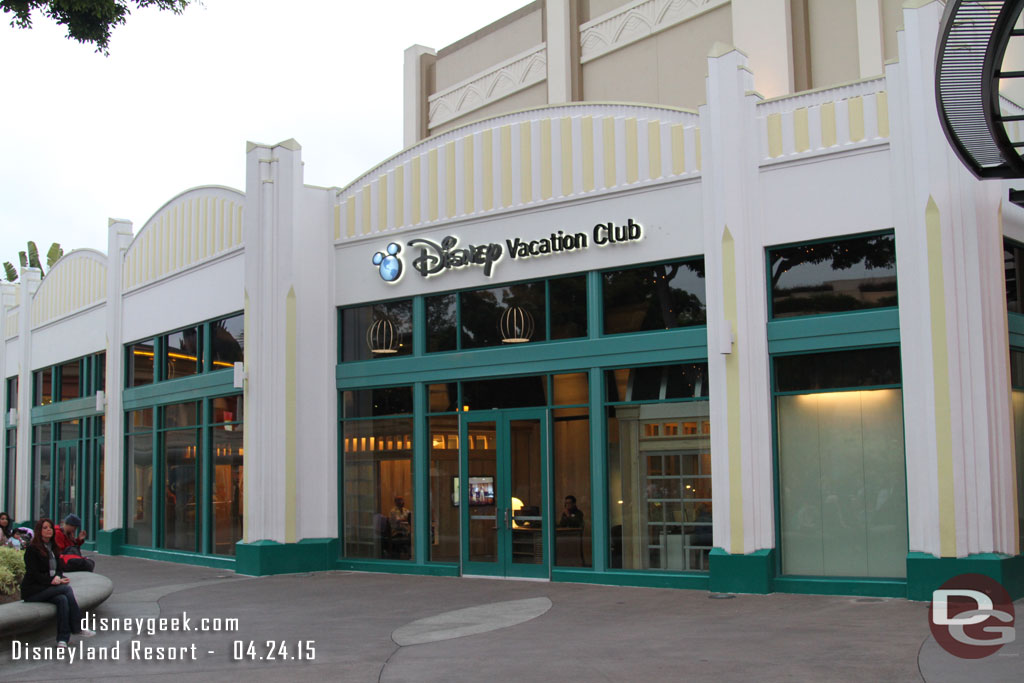 A wider shot of the  new Vacation Club store