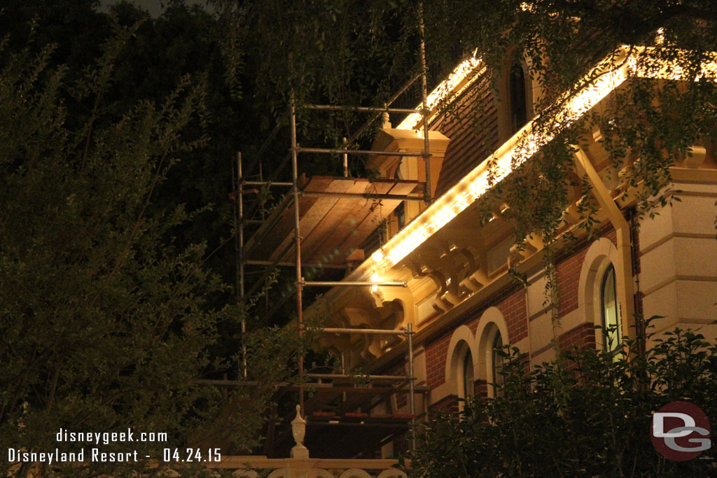 Spotted some scaffolding up on the side of City Hall on the way out.