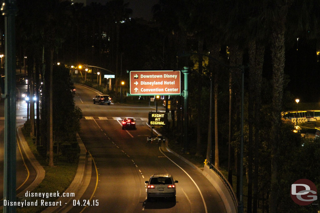 No traffic on Disneyland Drive tonight.