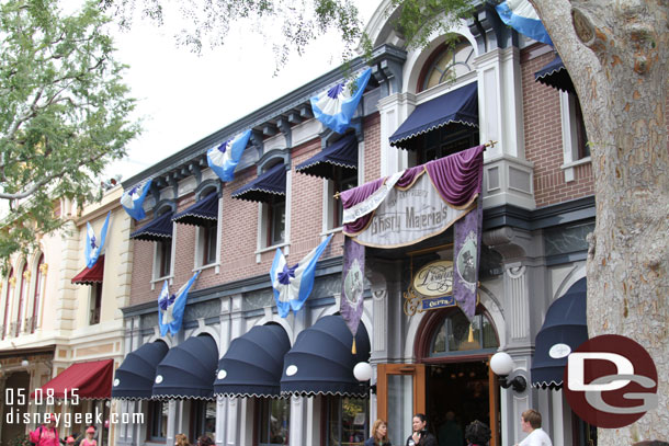 Main Street is decked out in a lot of blue for the occasion.