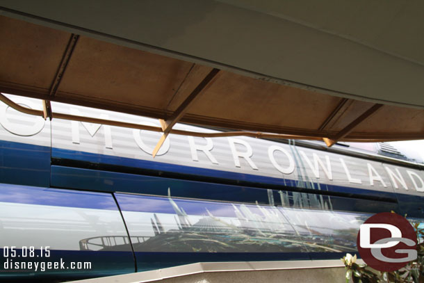 A closer look at Monorail Blue with the Tomorrowland ad on it.