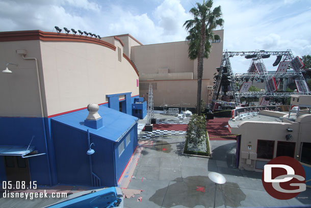 A check of the Mad T Party installation progress as we pass over Hollywood Land.