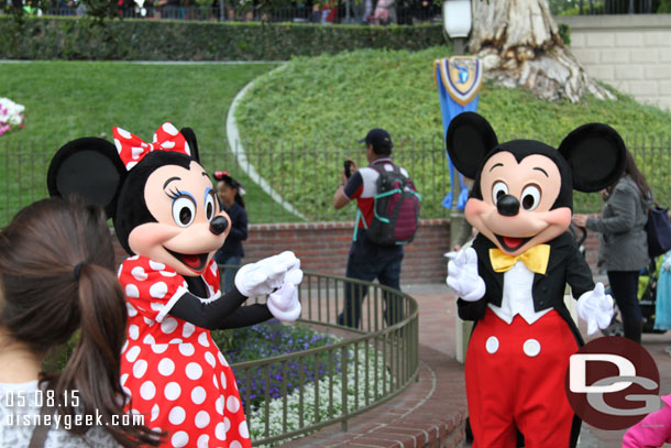 Mickey and Minnie were out front meeting guests