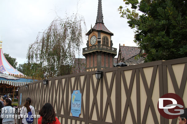 Peter Pan is still behind walls and the project was pushed to a July 1 opening date now.