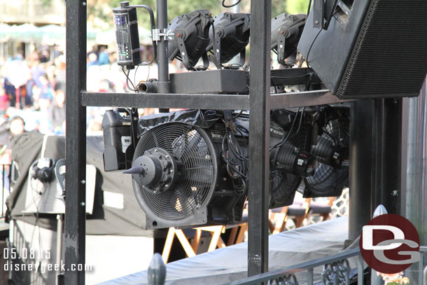 Snow machines on the Fantasmic towers