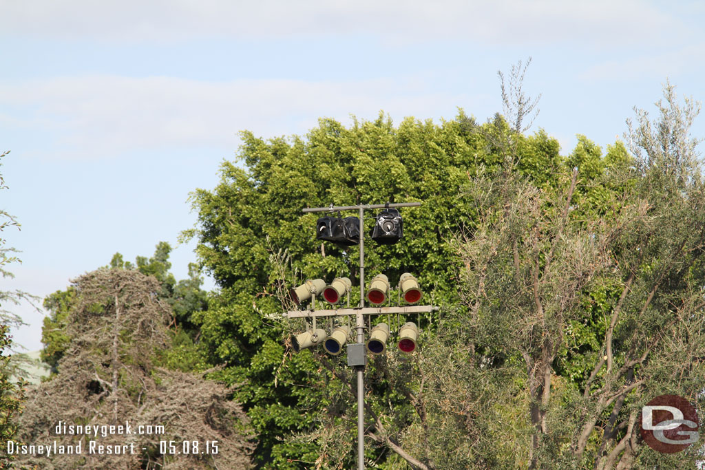 Snow machines along Main Street for the new Disneyland Forever show