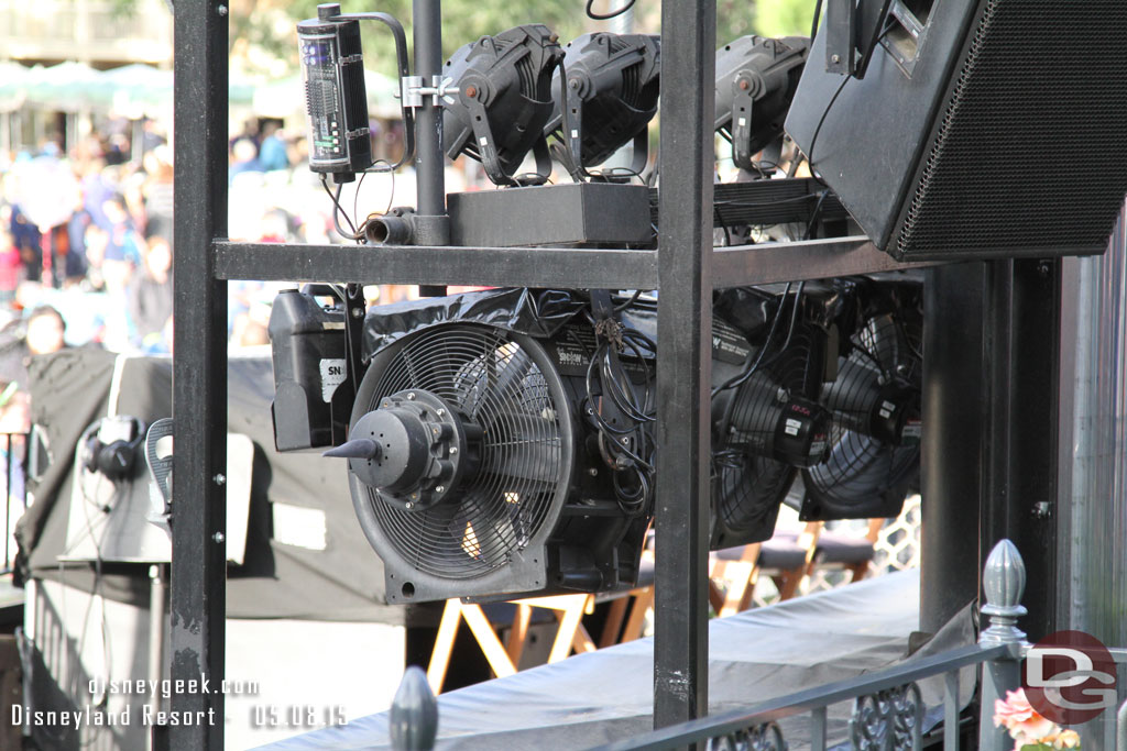 Snow machines on the Fantasmic towers