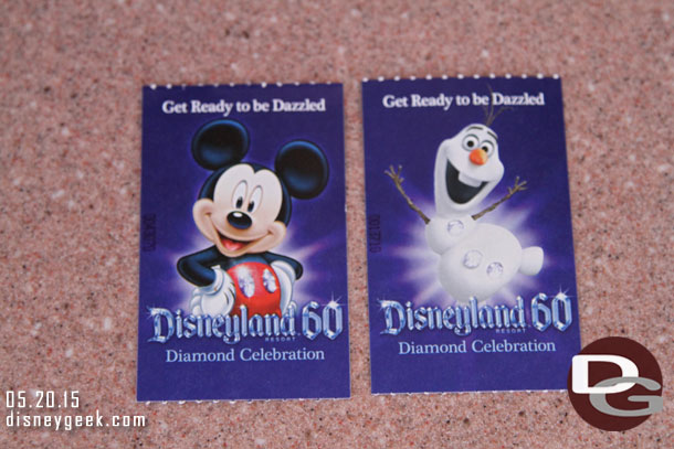 60th Anniversary Park tickets.  I also saw Minnie and Pluto.  