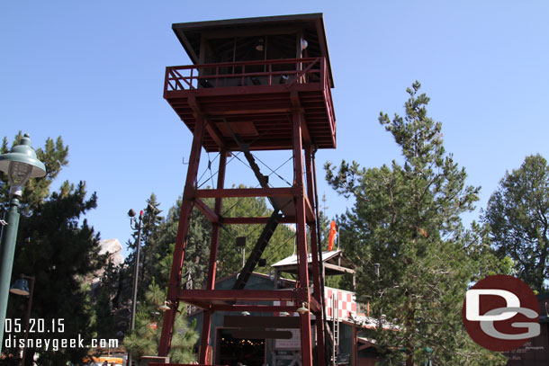 A new watch tower takes the place of the rocket engine and tower.