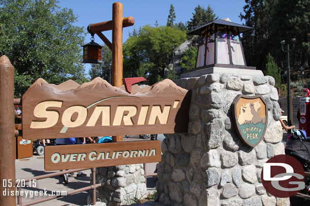 The main sign still features Over California but everything else is just Soarin