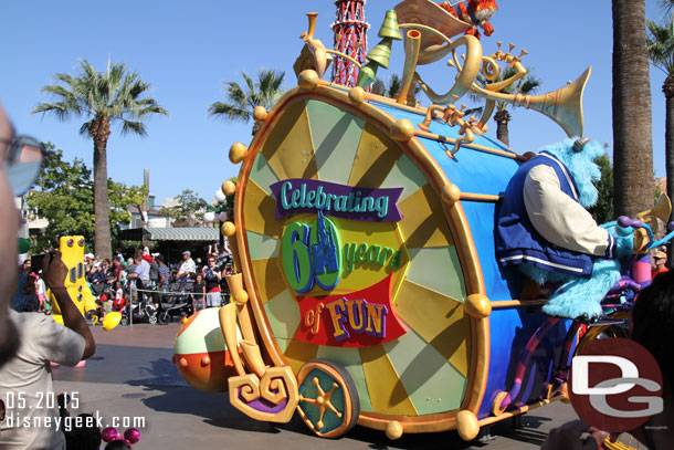 The Pixar Play Parade Monsters Inc Drum has a reference to the 60th now.  I did not notice any other changes.