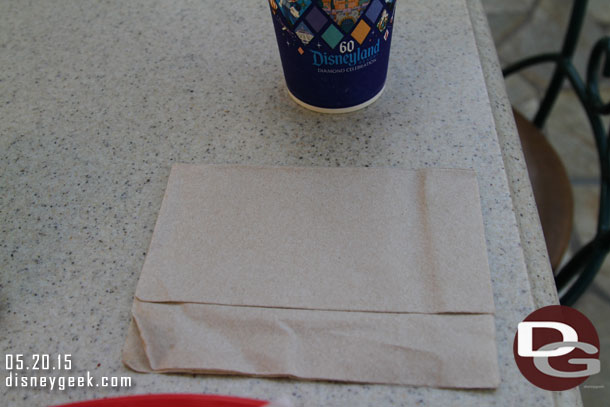 Appears they have opted to not do napkin designs anymore.. they are still plain, brown, napkins.