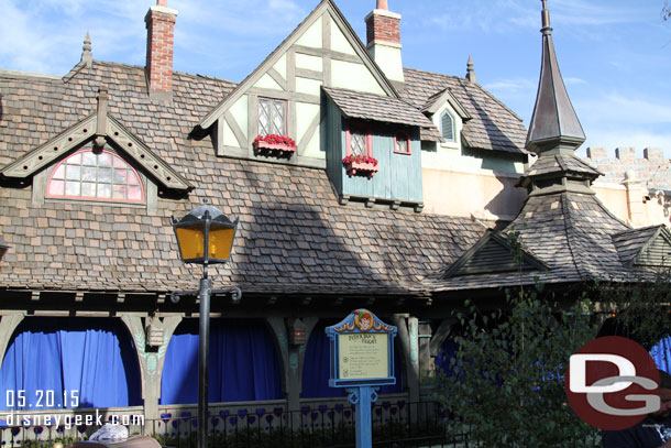 The walls are down from around Peter Pan which helps with traffic flow.  Curtains up since it does not open until July 1.