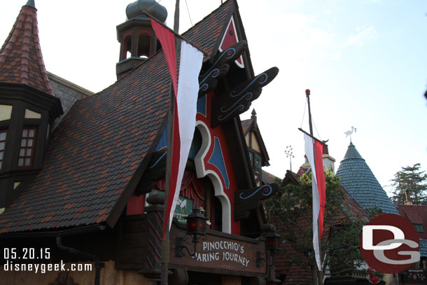 The scaffolding and walls are down from the facade renovation of Pinocchio too.