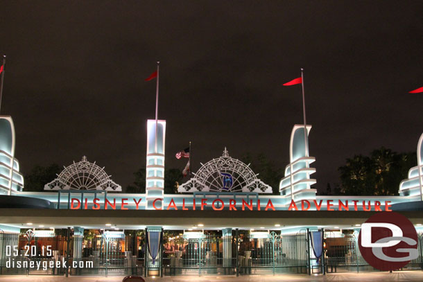 One last look at the DCA entrance before heading back to the hotel room to go through the pictures and get some sleep.