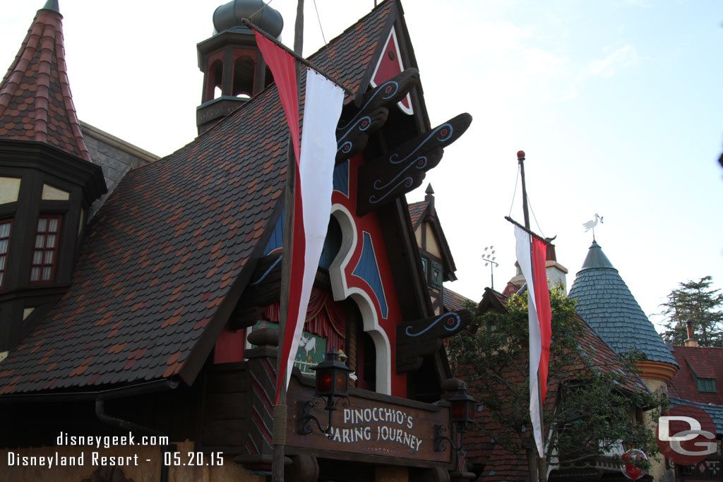 The scaffolding and walls are down from the facade renovation of Pinocchio too.