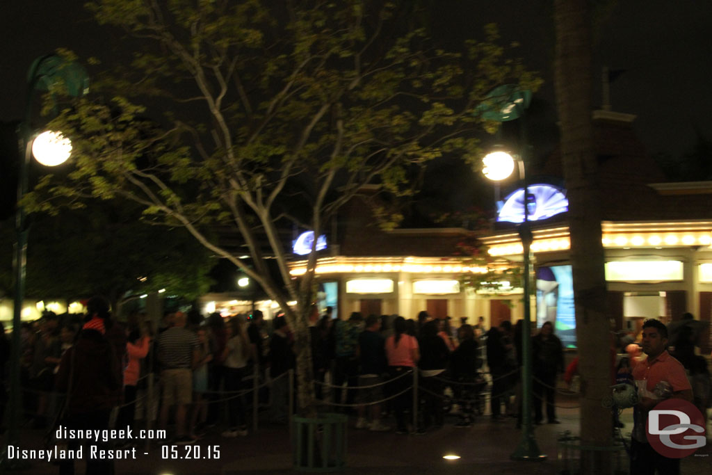 Out front the line to buy tickets was fairly long given it was a Wednesday night past 10pm