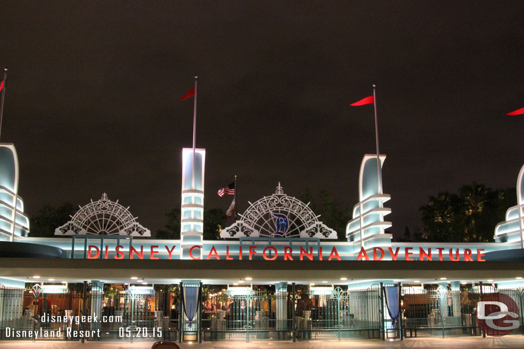 One last look at the DCA entrance before heading back to the hotel room to go through the pictures and get some sleep.