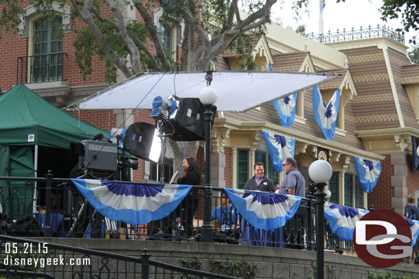 Today there was a lot of media and filming going on around the parks.  Here is a location on the Main Street Train Station.