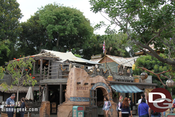 The roof of Tropical Imports looks to be done.  From down here you cannot really see any changes.