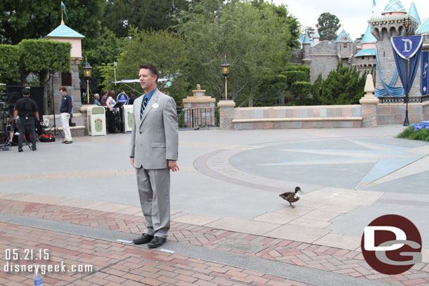 The event was broadcast on cast TV and here is one of the co-hosts for the event doing a stand up before the show.  Notice the duck in the background walking around.