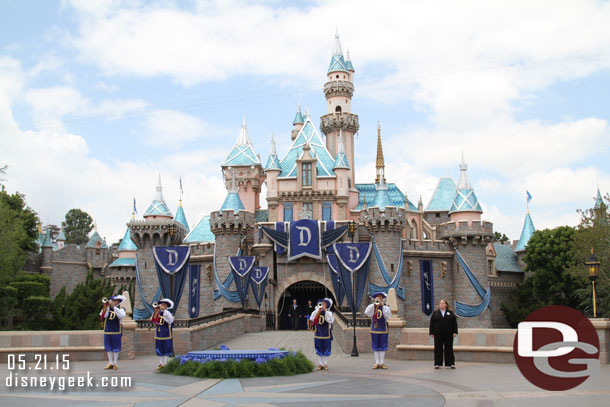 Trumpeters mark the beginning (the cast member on the right was a sign language person)