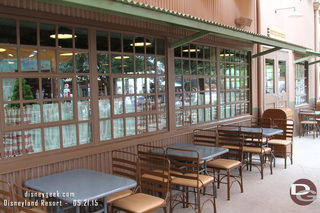 Outdoor seating at the Smokejumpers Grill