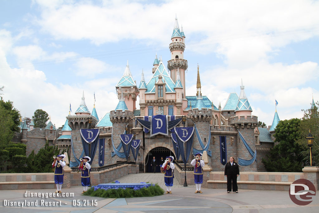 Trumpeters mark the beginning (the cast member on the right was a sign language person)