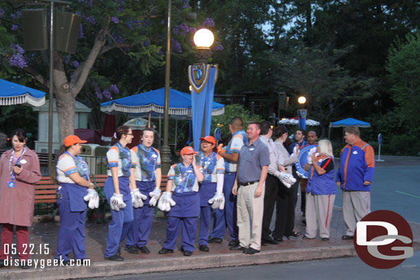 Cast Members started to line the street to greet the guests.