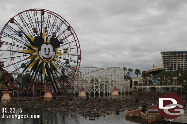 Work on the World of Color Fountains still going on, it was just before noon.