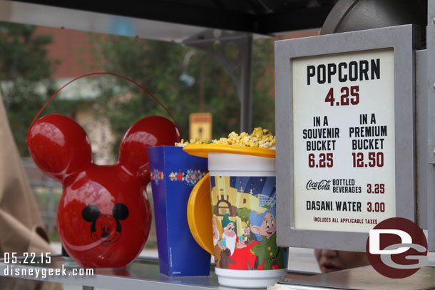 Red Balloon Popcorn Buckets at the Grizzly Peak Airfield stand.