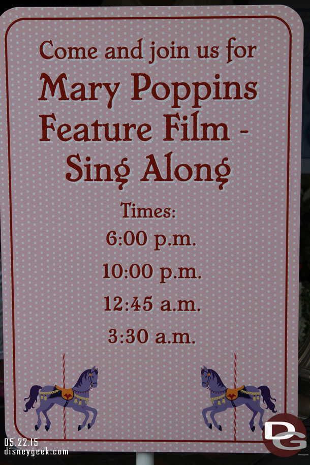 The Main Street Opera House will be hosting a Mary Poppins Sing Along this evening