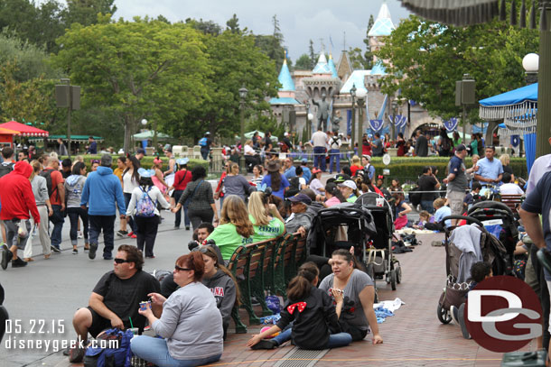 Further up the parade route the same scene.  Guests camped out everywhere.