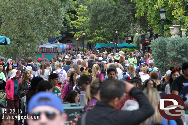 A lot of guests moving around New Orleans Square as is the norm.  As I have said many times framing can alter the story.. compare this shot to the following..