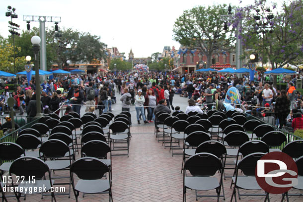 The handicap viewing area had folding chairs today.  Wonder if that is just for today or the new procedure.  