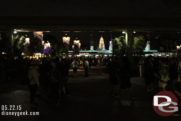 The Esplanade had a large area blocked off and exit path for us. Guests were held outside security and in smaller areas throughout from what I could see.. I did not spend a lot of time looking around.  Headed for the Toy Story bus then my car and home.