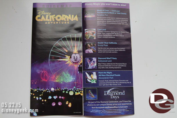 The DCA Park Map features World of Color