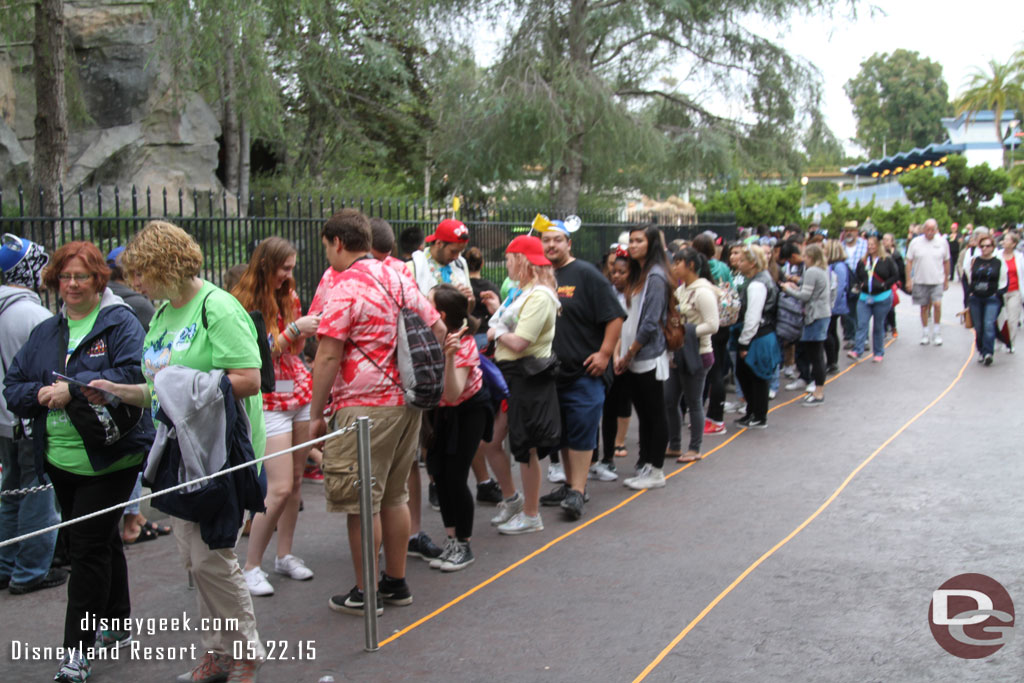 They had an extended/tape queue ready if needed and cast members armed with more tape too.