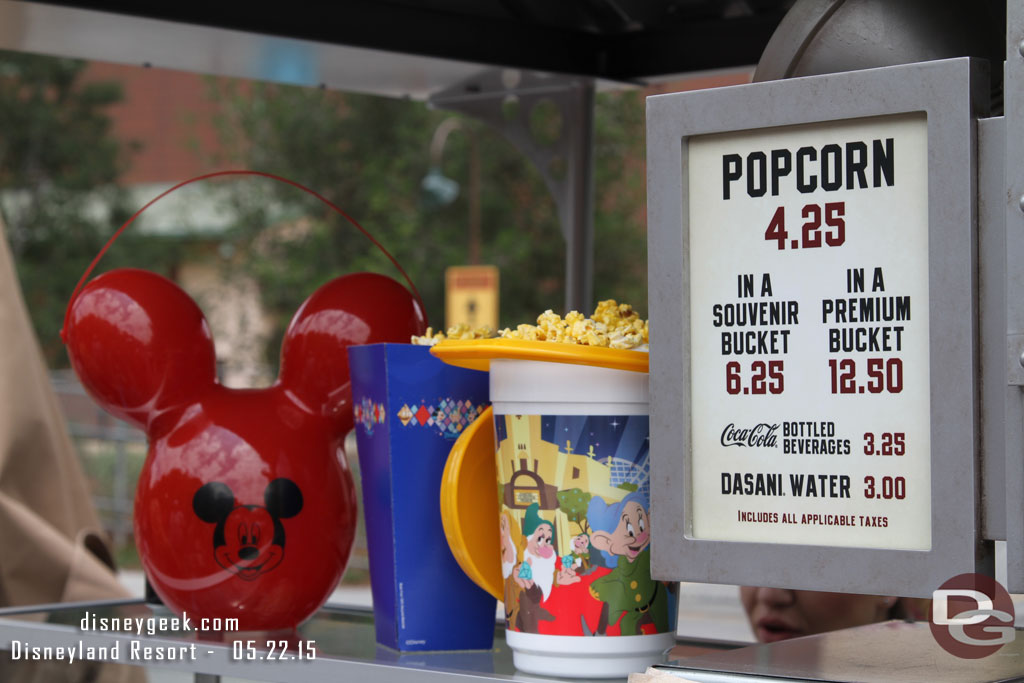 Red Balloon Popcorn Buckets at the Grizzly Peak Airfield stand.