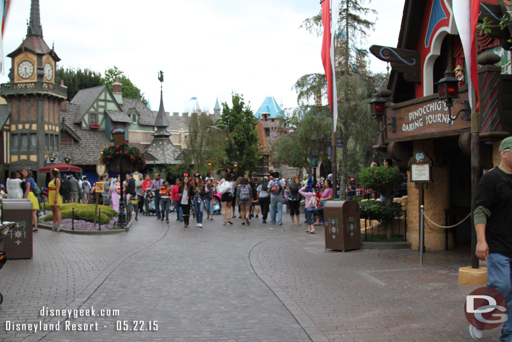 Walking through Fantasyland at 5:30pm