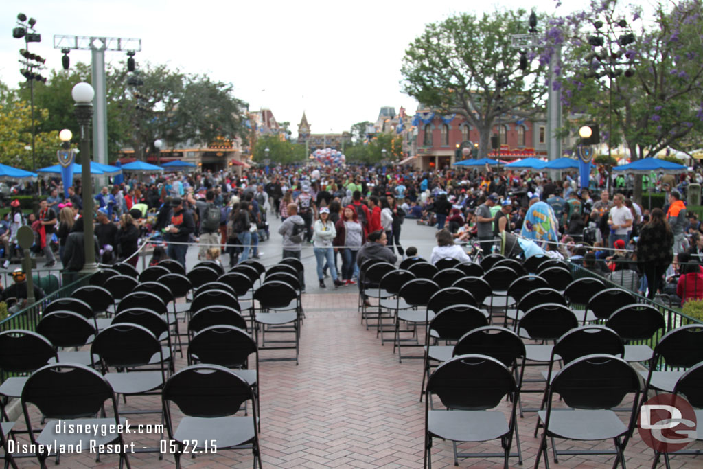 The handicap viewing area had folding chairs today.  Wonder if that is just for today or the new procedure.  