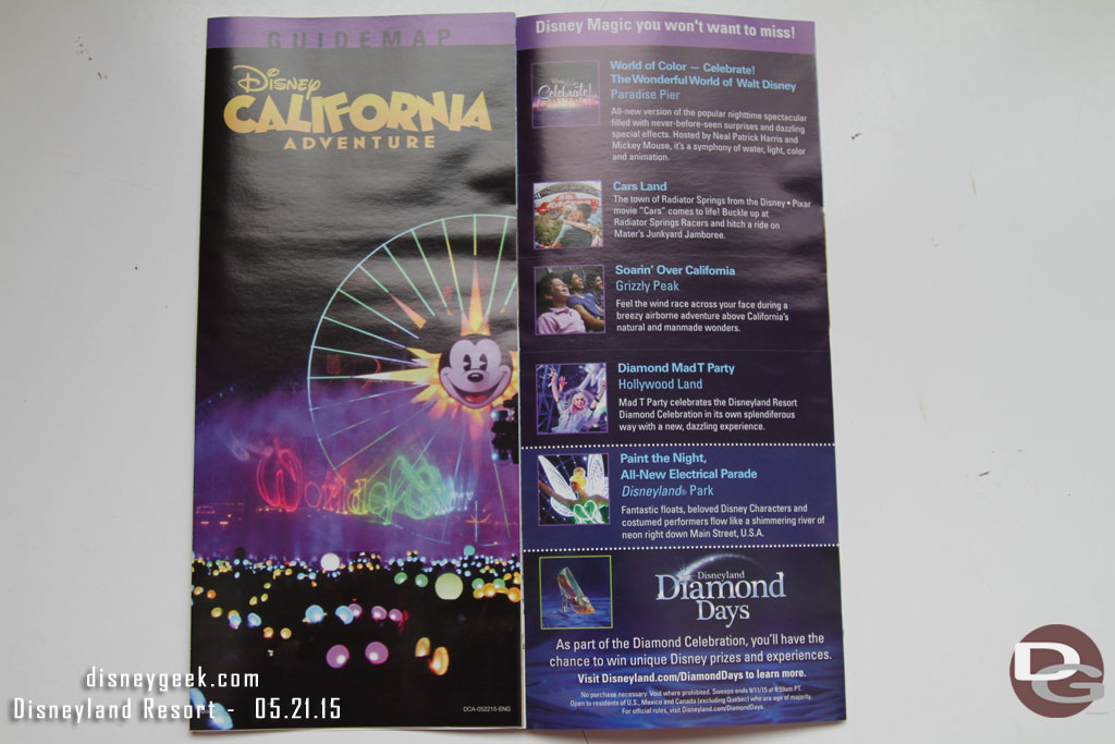 The DCA Park Map features World of Color