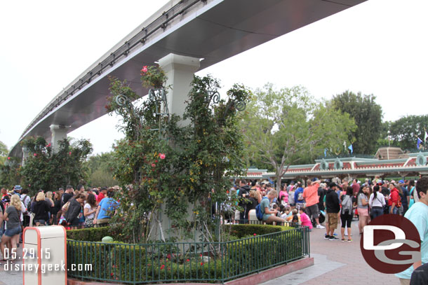 The lines stretched out beyond the Monorail track.