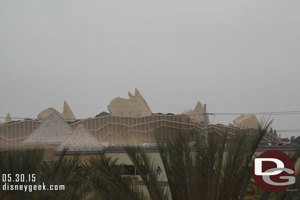 From our hotel we could see the back of the Cadillac Range in Cars Land.