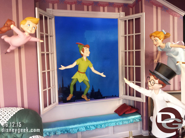 A look at the Peter Pan window across the walkway.