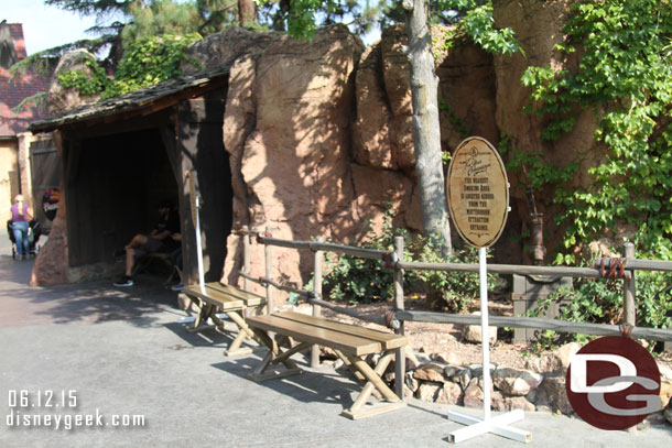 The smoking area has been closed along the trail.  So if you want to smoke you are limited to the one in Fantasyland near Matterhorn or the one along the Rivers of America, but that one closes early for Fantasmic.  So the park is getting closer to being smoke free.