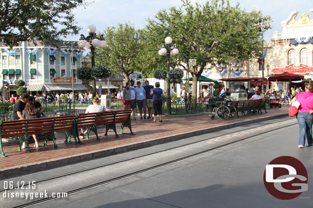 Curb seating in Town Square was still available.