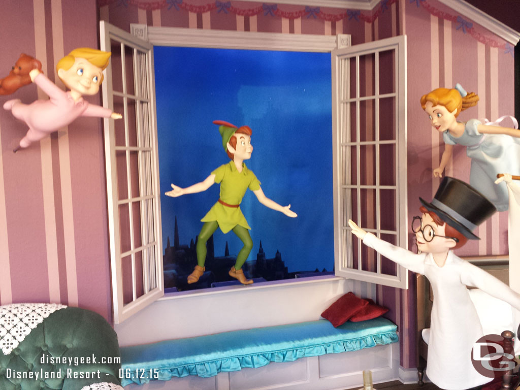 A look at the Peter Pan window across the walkway.